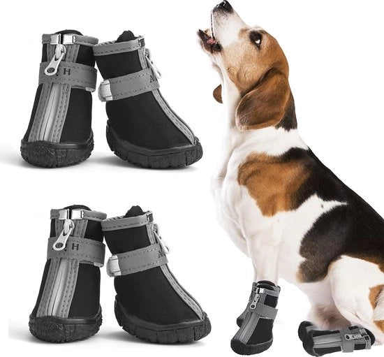 Scarpette per cani - Respiranti e Antiscivolo con Cinture Riflettenti - 4 pezzi