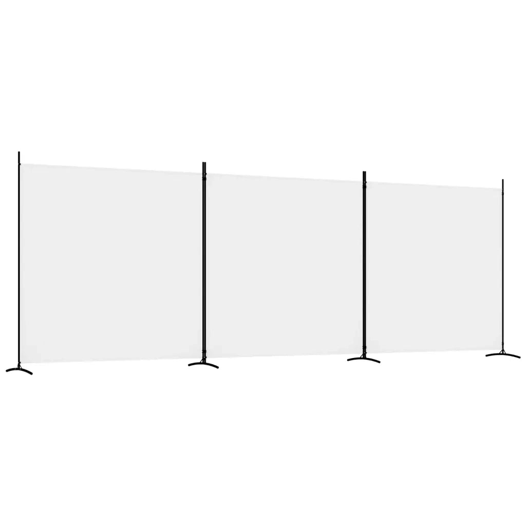 Divisorio a 3 Pannelli-Set di 3 pannelli Paravento bianco 525x180 cm in Tessuto