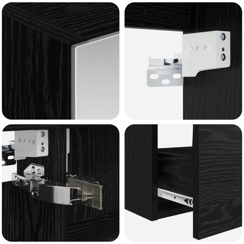 Set di mobili per il bagno 5 pz Rovere Nero 3406952