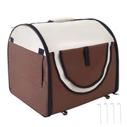 Trasportino per Cani e Gatti Pieghevole e Imbottito 61x46x51cm Caff¨¨