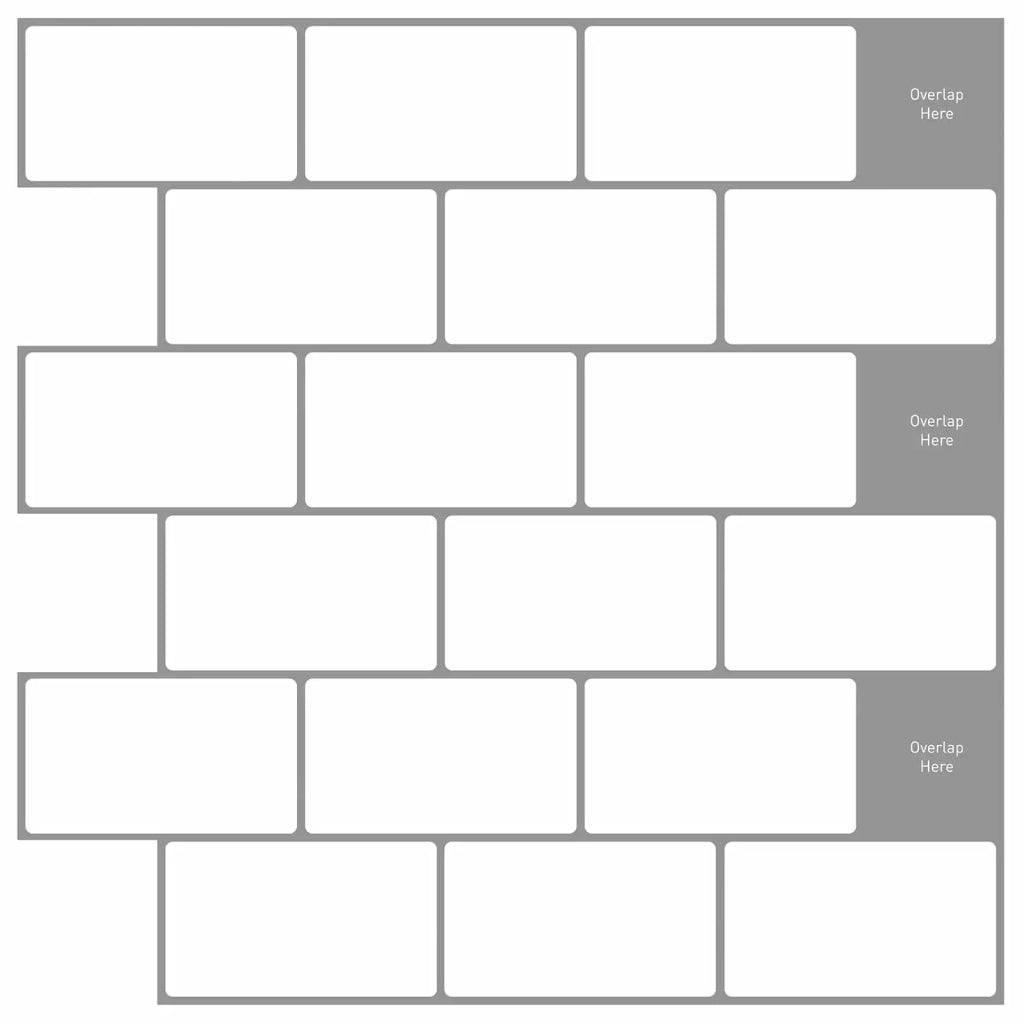 Piastrella subway 10 pcs Bianco e Grigio 30 x 30 cm 42046114