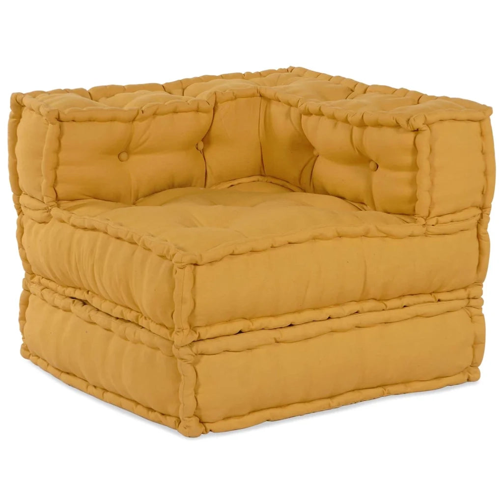 Divano Modulare a Fiori 2 pcs Giallo 140 x 70 x 56 cm Tessuto 3315081
