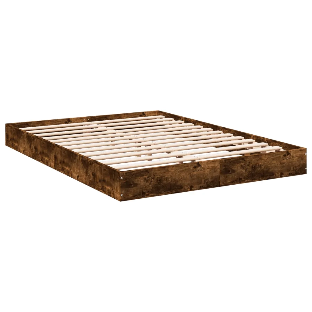 Giroletto senza Materasso-Struttura Letto Rovere Fumo 140x200 cm in Truciolato 845233
