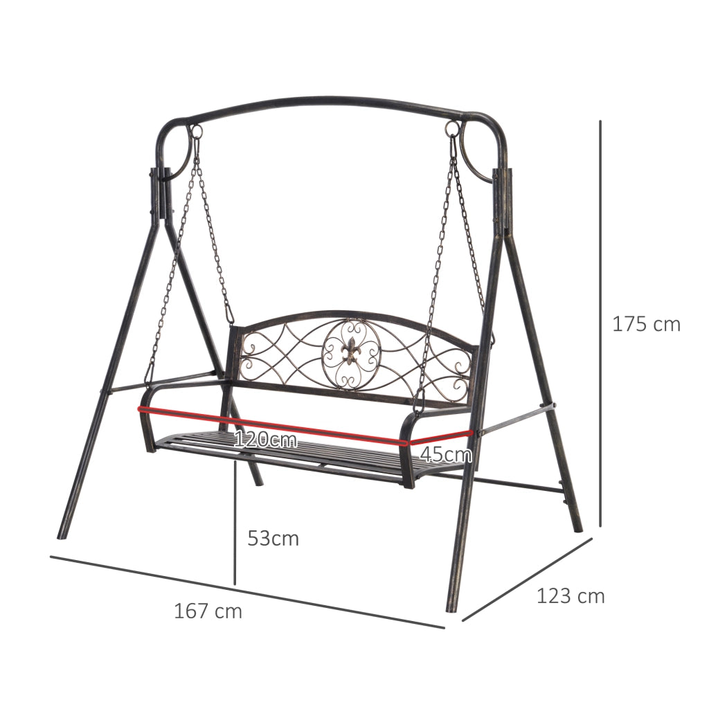 Altalena da Giardino ¨C zephmum ¨C Vintage in Effetto Ottone 167x123x175 cm