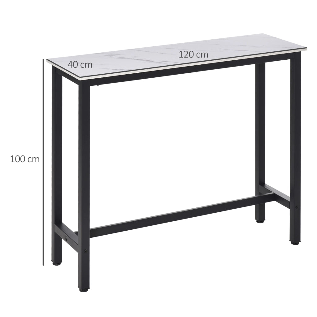 Tavolo da Bar ¨C Minimal ¨C Bianco Effetto Marmo 120x40x100