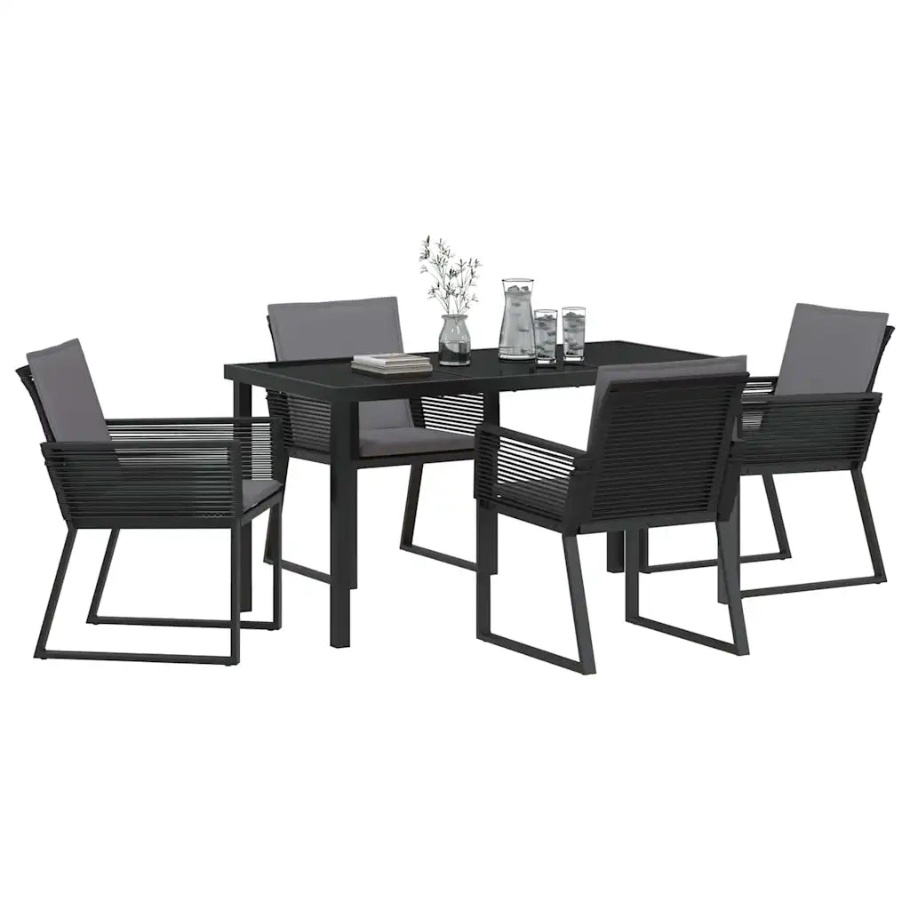 Set da Pranzo per Giardino 5 pcs Nero 3379319