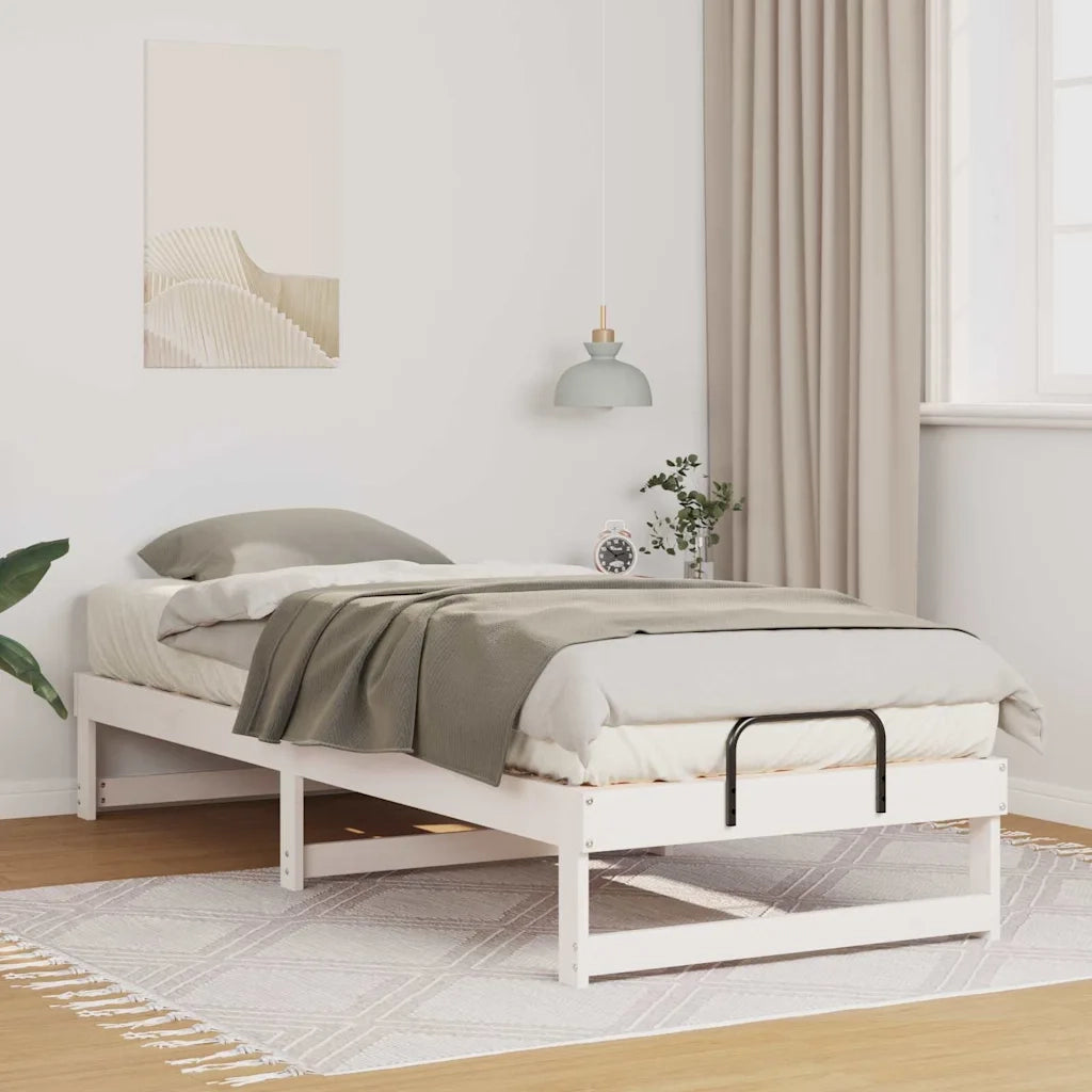 Struttura del letto-Giroletto-Rete del Letto Bianco 80 x 200 cm Pino massello 392480
