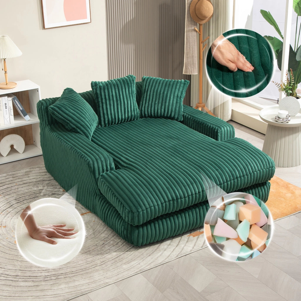 Divano letto moderno - Zephmum- Con cuscini, singolo, colore smeraldo