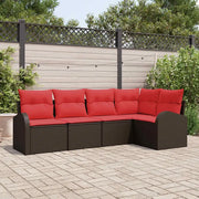 Set Divano da Giardino 5 pcs Marrone polyrattan 3346044