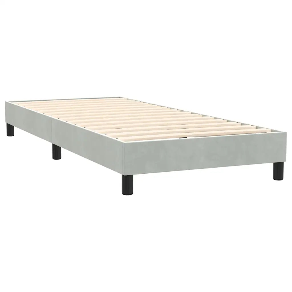 Giroletto a Molle con Materasso Grigio Chiaro 90x220 cm Velluto 3317385