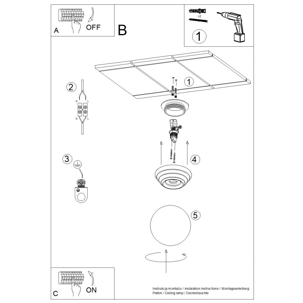 Lampada da soffitto ZORI ultramarine IP44