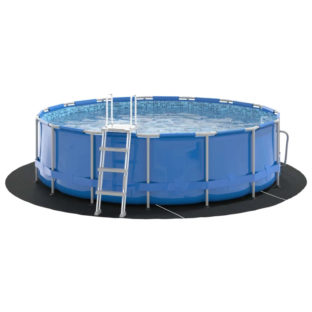 Telo per Fondo Piscina Nero Ø 366 cm Tessuto Non Tessuto 42009105