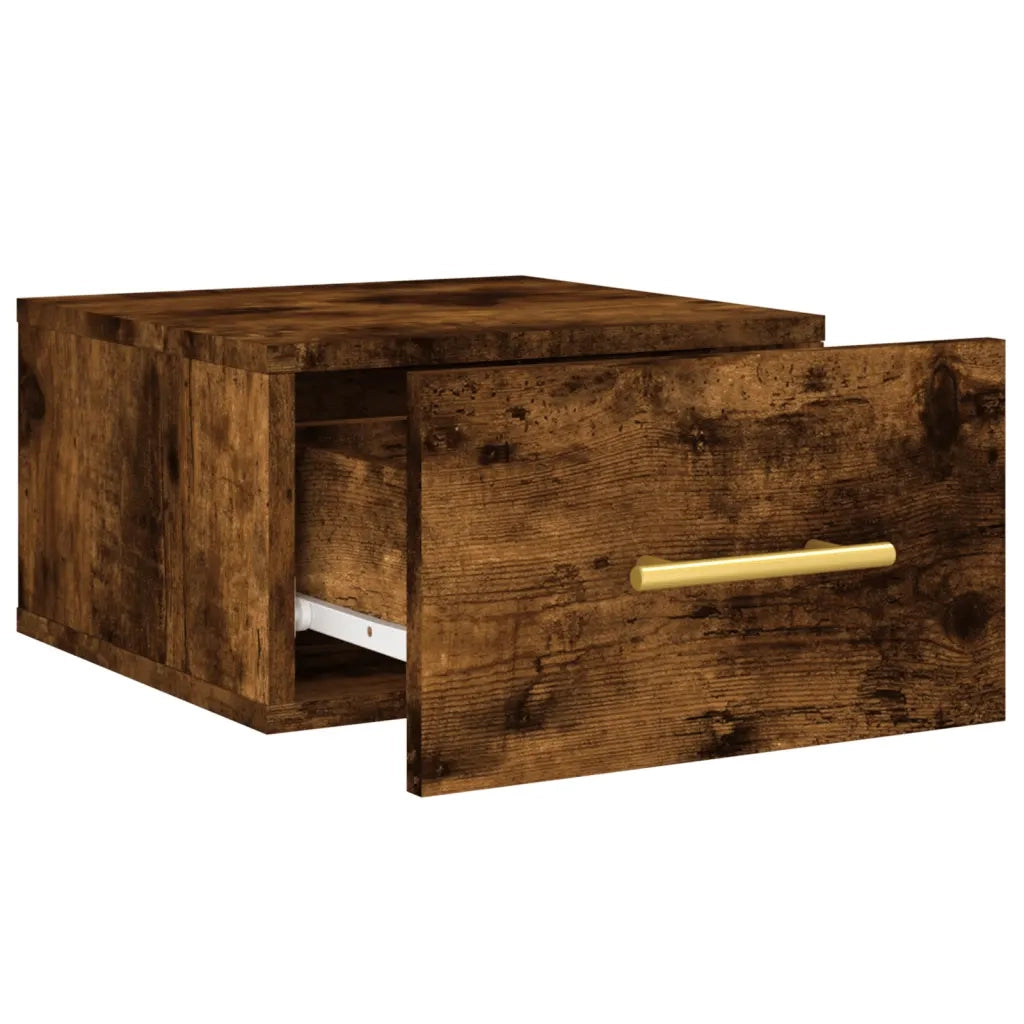 Comodini a Muro 2 pz-Set di 2 Tavolino da notte Rovere Fumo 35x35x20 cm 394740