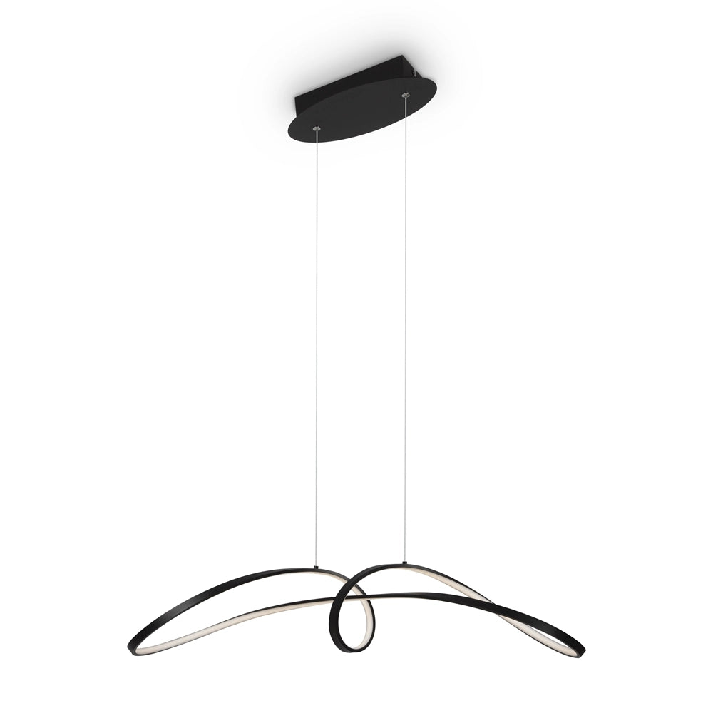 Lampada a sospensione LED curva nera Maytoni Curve 42W