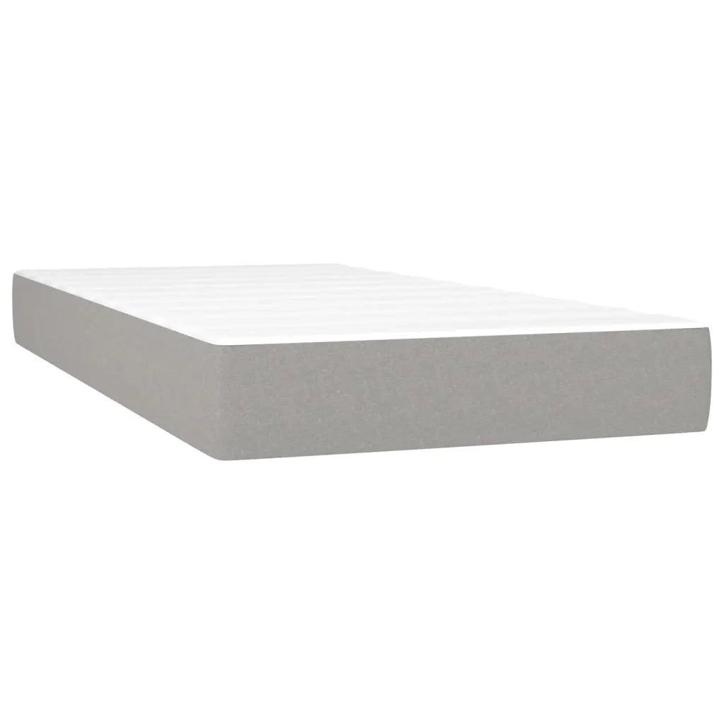 Letto a Molle Materasso e LED Grigio Chiaro 200x200 cm Tessuto 3134741