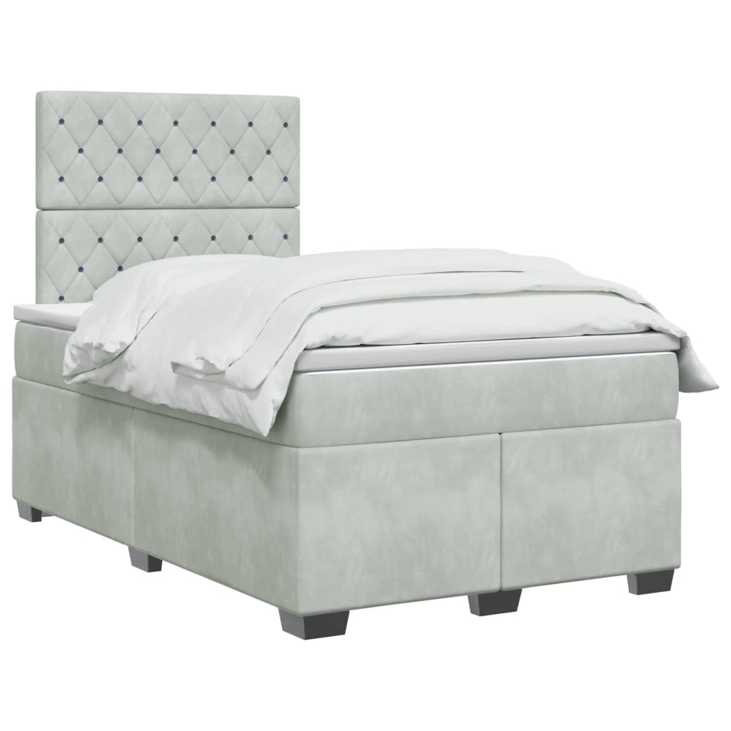 Letto box spring con materasso Grigio Chiaro 120 x 190 cm 3453596