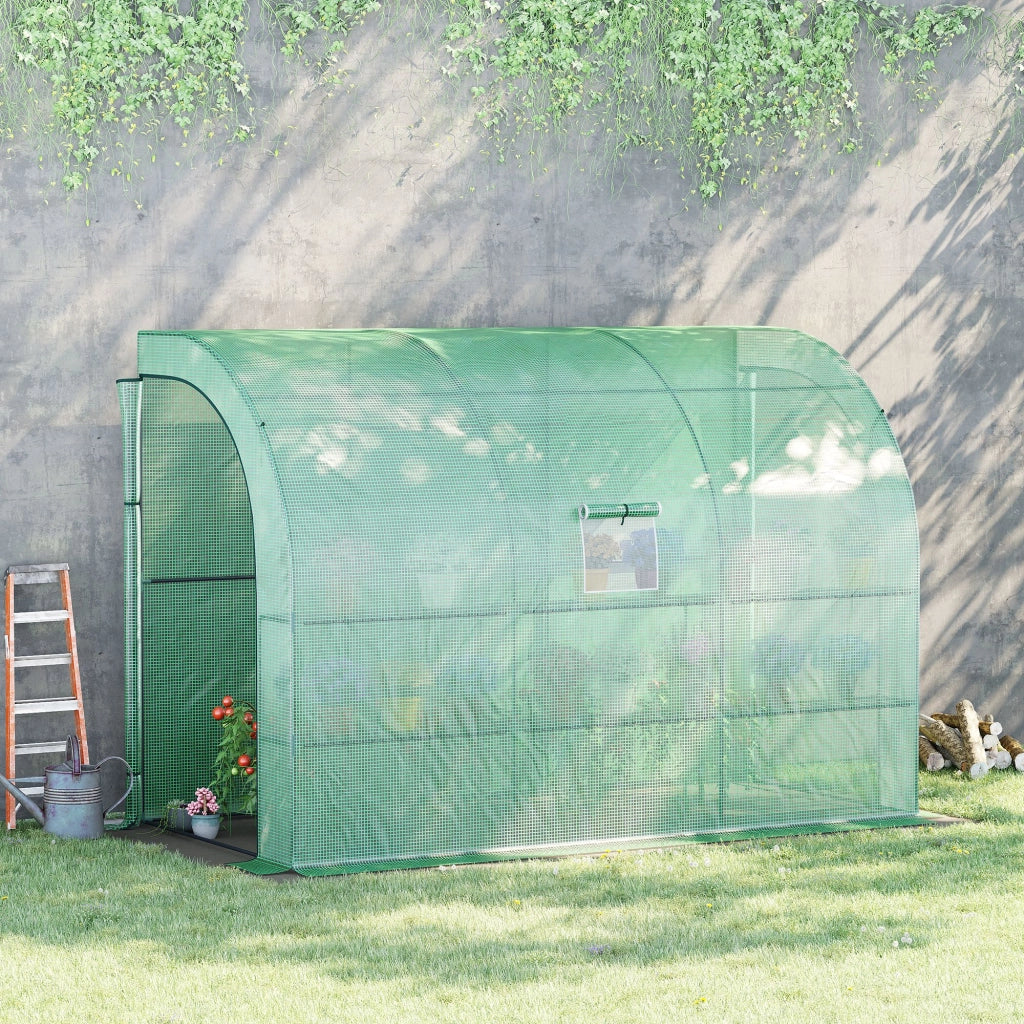 Serra da giardino ¨C Xylo ¨C 3 ripiani con copertura plastica UV-resistente verde