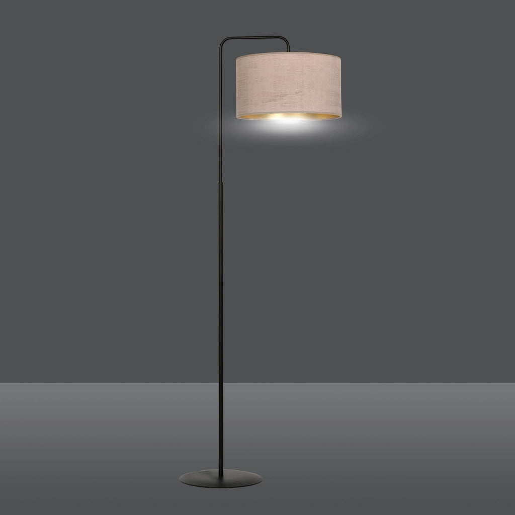 Lampada da terra Emibig Hilde E27 nera rosa oro 150cm
