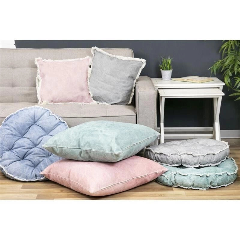 CUSCINO ARREDO CON FRANGE 65X65 CM IN COTONE E POLIESTERE