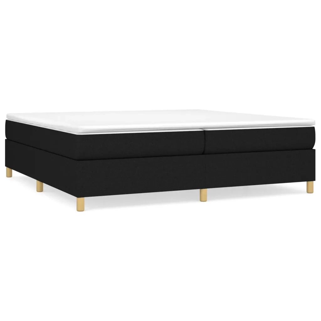 Struttura Letto a Rete a Molle Nero 200x200 cm in Tessuto 3120987