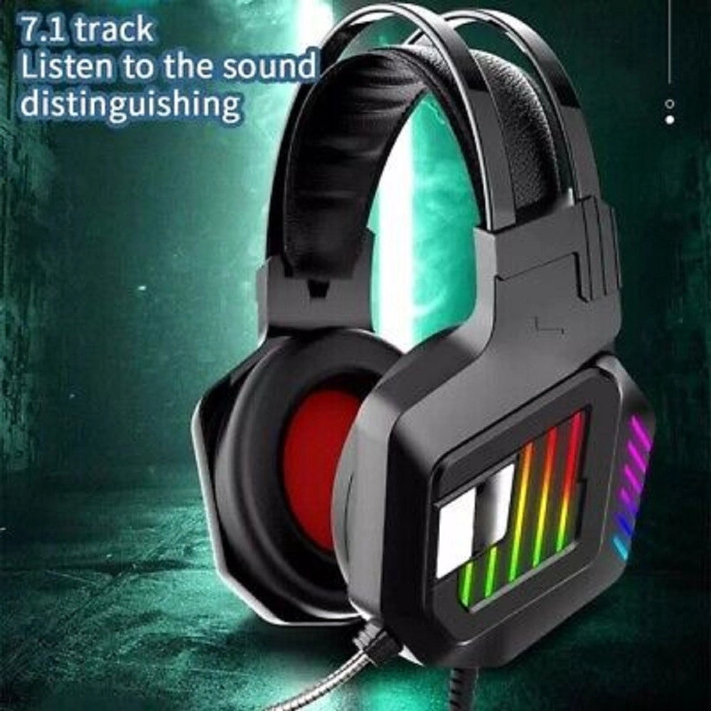Trade Shop - Cuffie Gaming Da Gioco Stereo Bass Con Microfono Luci A Led Rgb Per Ps4 Pc Qe8 -