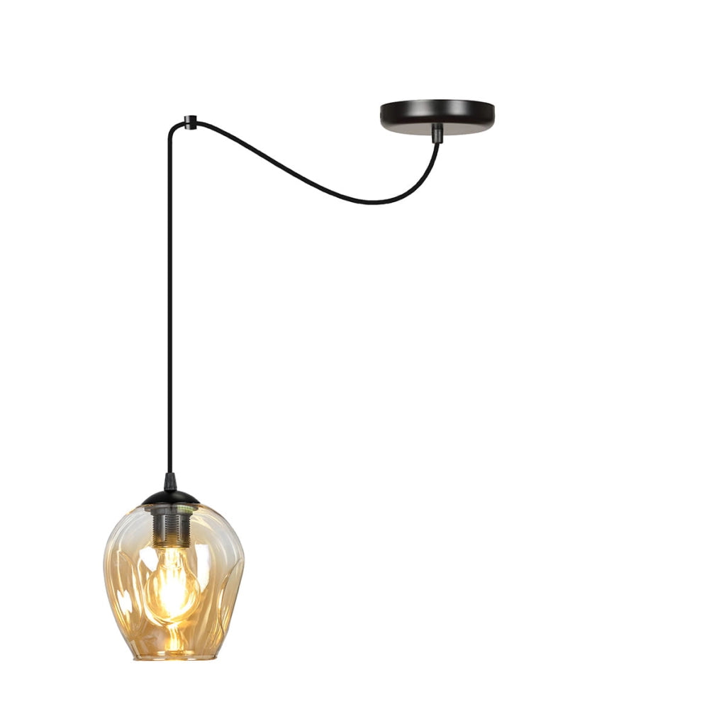 Lampada a sospensione Emibig Level 1xE27 nero miele