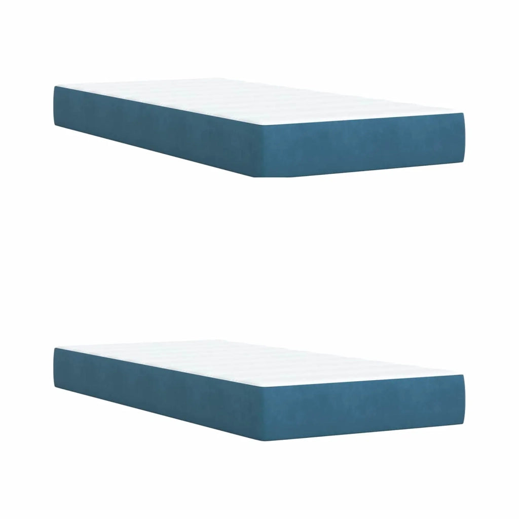 Letto box spring con materasso Blu 200 x 200 cm Velluto 3453219