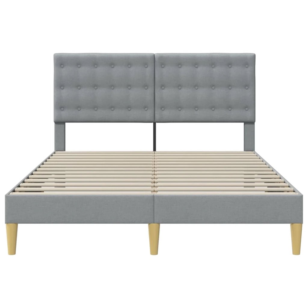 Letto matrimoniale | Letto per adulti | Struttura del letto Grigio Chiaro 140 x 200 cm Tessuto