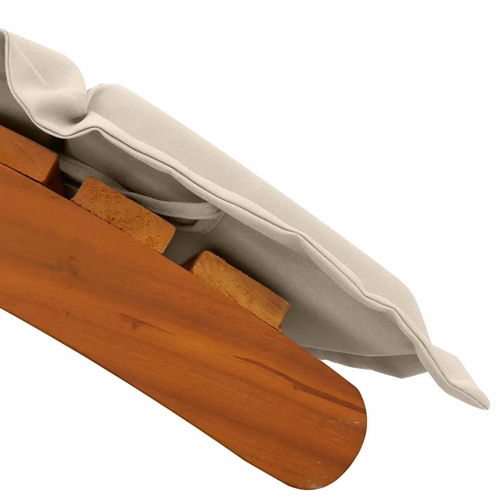 Lettino prendisole 2 pcs Bianco Crema Legno di Acacia Massello 4107096