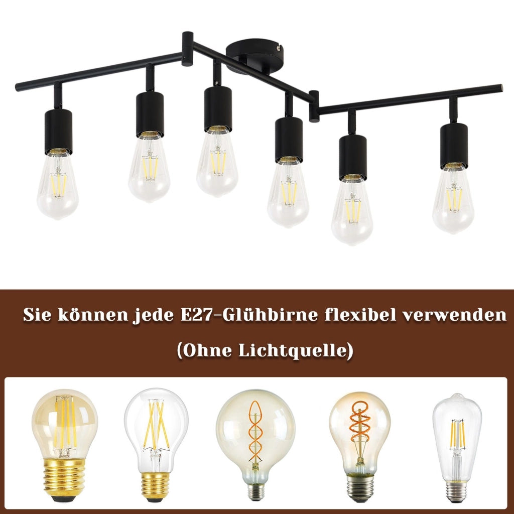 ZMH Faretto da soffitto neri E27 orientabili 350° vintage per camera letto