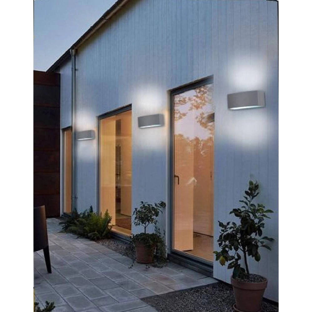 Trade Shop - Applique A Parete Per Esterno Ip44 Attacco E27 Luce Lampada Da Muro Grigio Es29 -