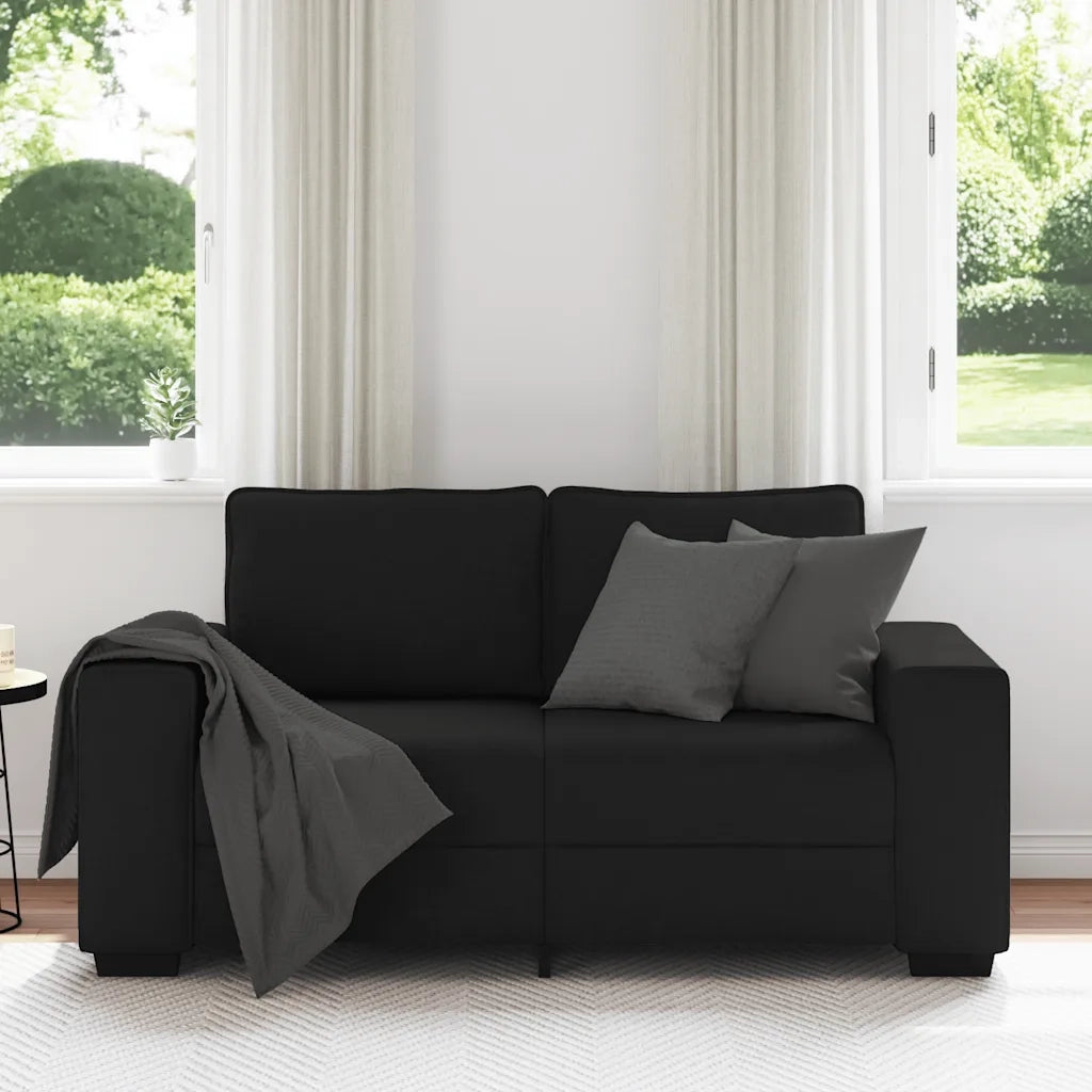 Divano a 2 Posti-Sofa 2 Posti Nero 120 cm in Tessuto 739419