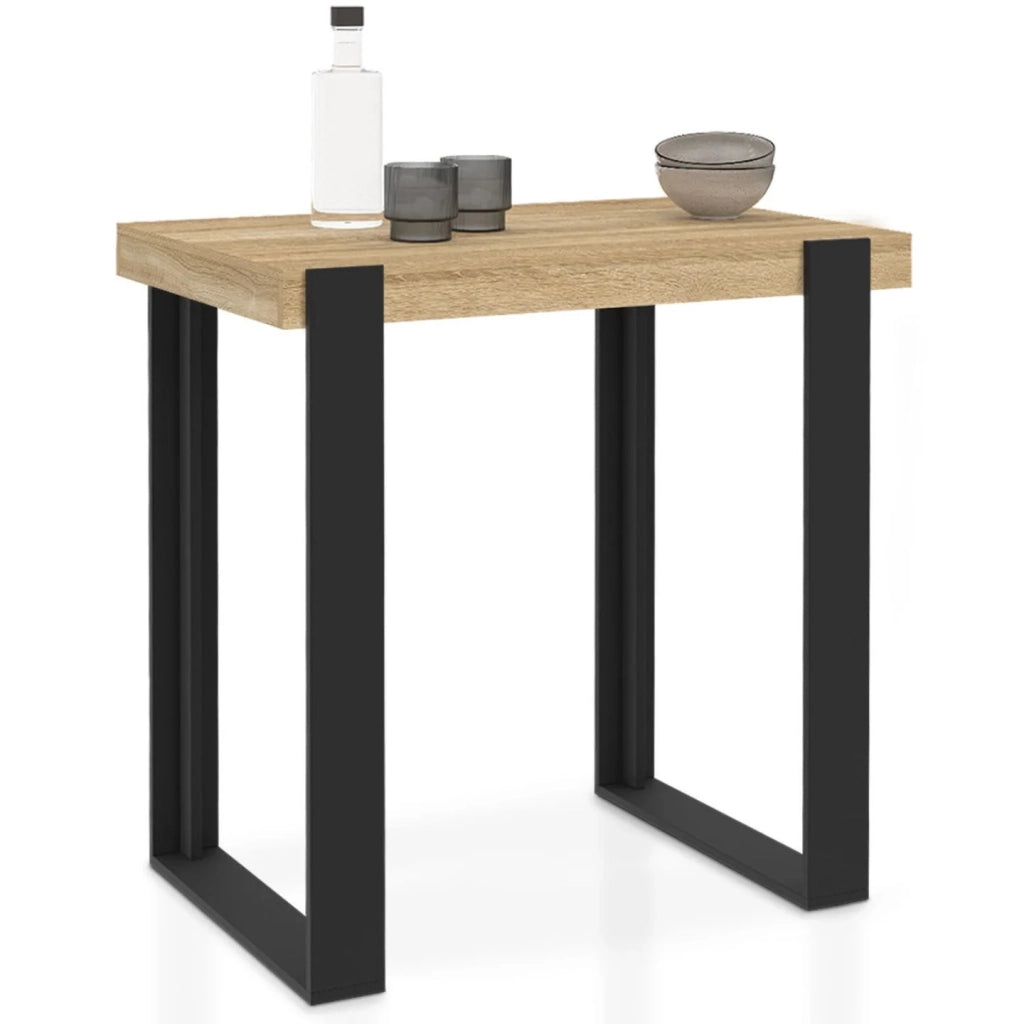 IDMarket - Tavolo da bar PHOENIX in legno e nero 90 cm