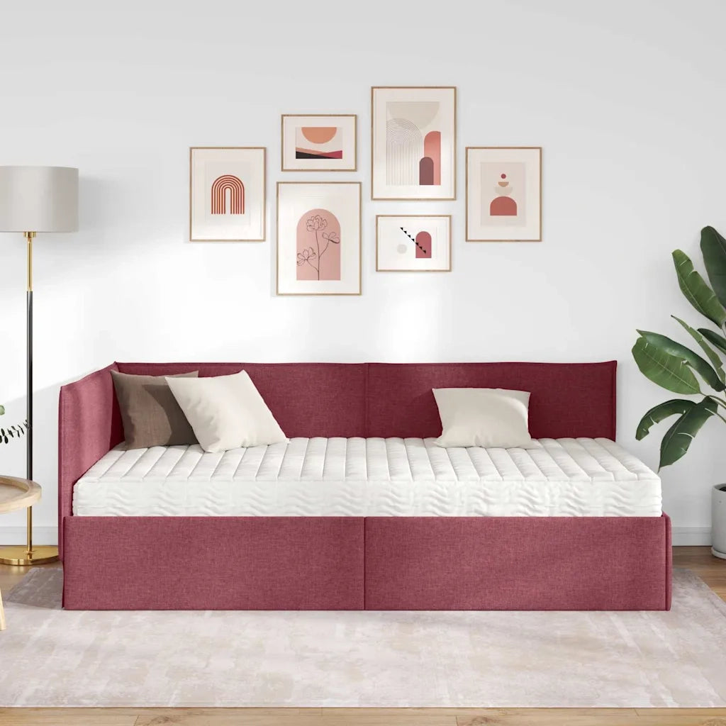 Struttura Letto Angolare con Materasso 2 pcs Grigio Velluto