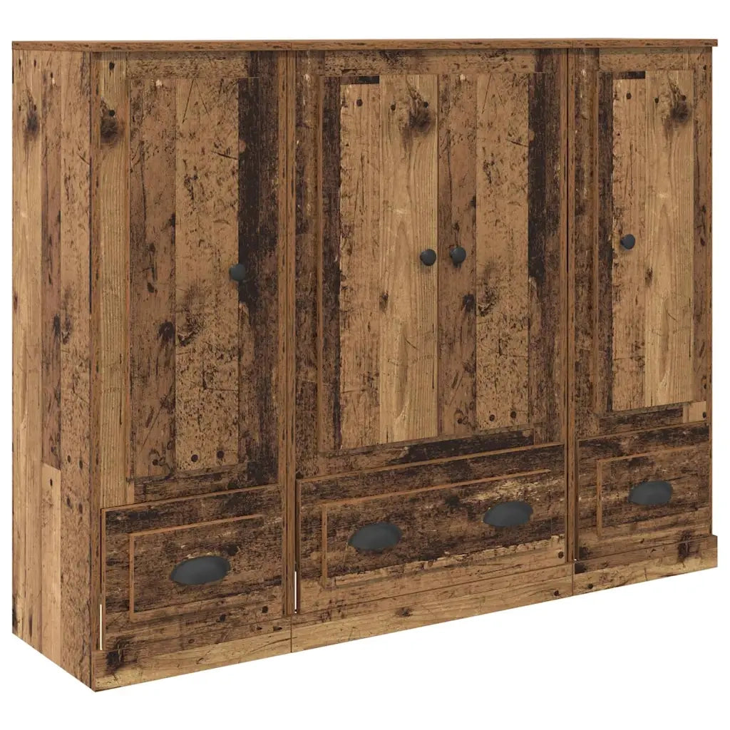 Credenza con cassetto 3 pcs Legno vecchio Legno multistrato 3402671