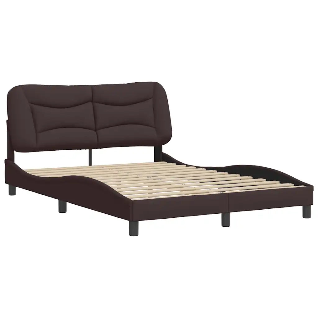 Giroletto senza Materasso-Struttura Letto Hvar Marrone Scuro 140x190 cm Tessuto