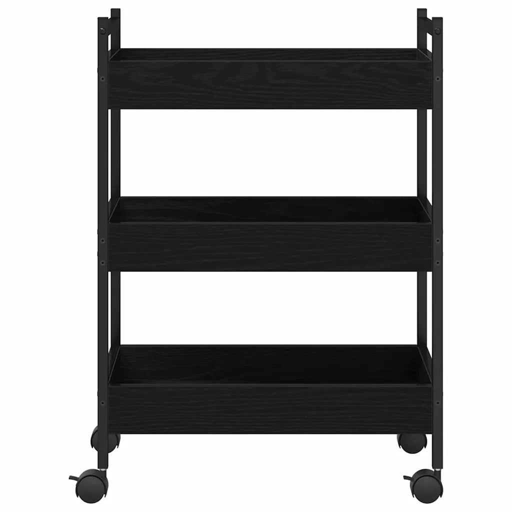 Carrello da Cucina Rovere nero 50 x 30 x 70 cm 869110