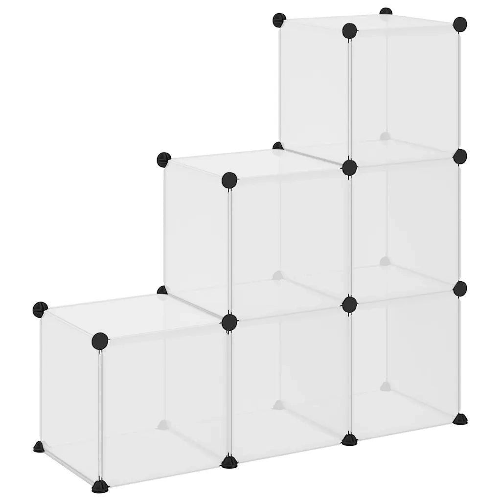 Organizzatore Portaoggetti con 6 Cubi Trasparenti in PP 340552
