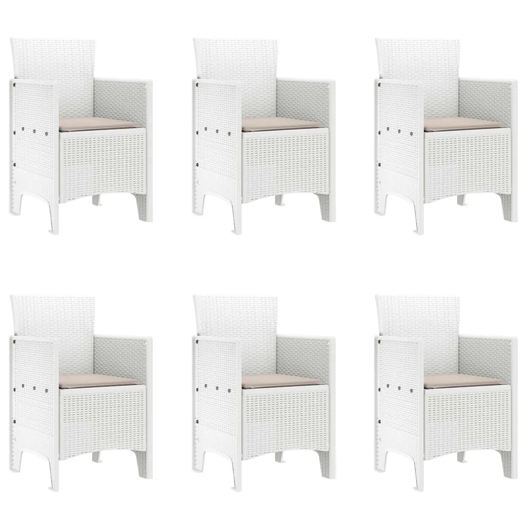 Set da Pranzo per Giardino 7 pcs Bianco Polipropilene 3378723