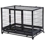 Box per Cani da Interno Esterno con Rotelle 92×62×75 cm