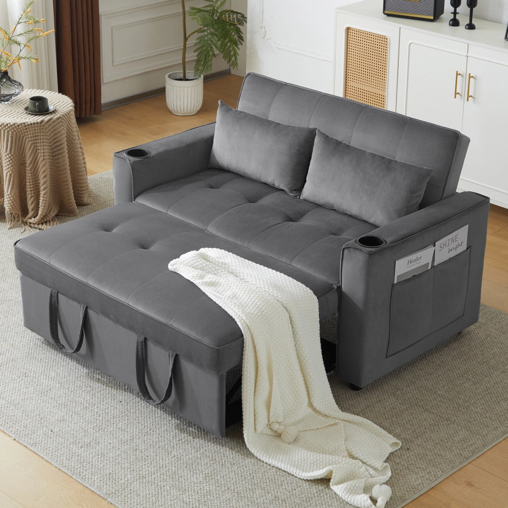 Divano letto pieghevole - Zephmum- Con porta-bicchieri e cuscini