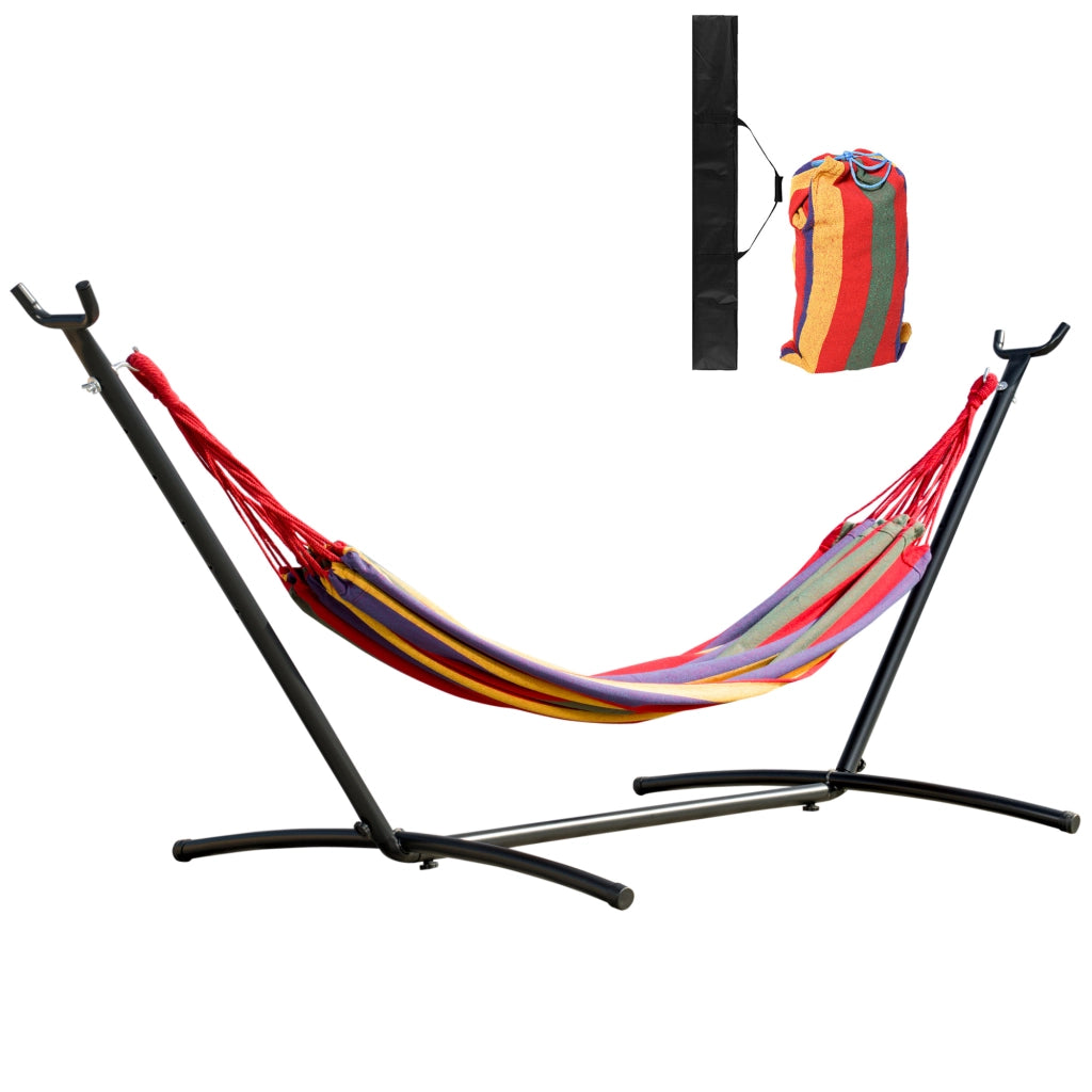 Amaca con supporto in acciaio regolabile in altezza ¨C zephmum ¨C 200x150 cm multicolore