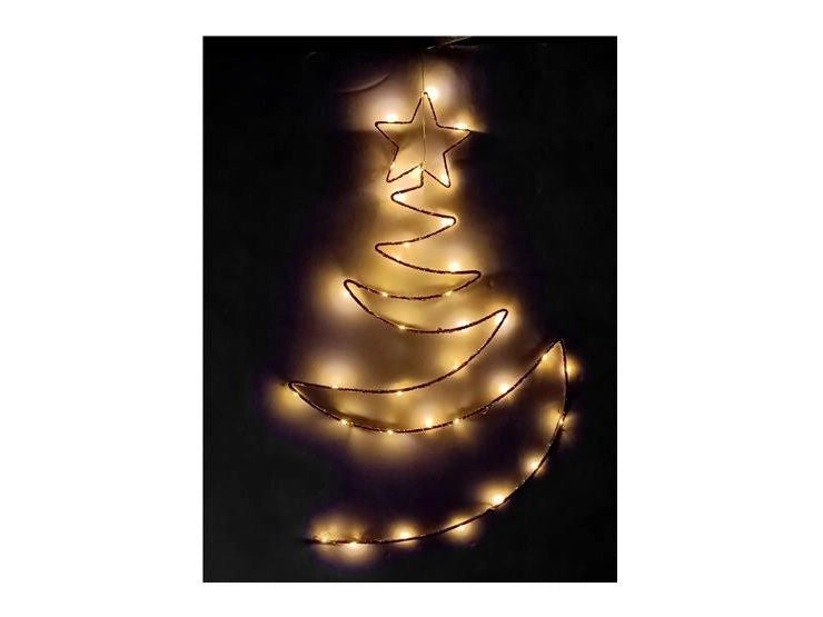 ALBERO STILIZZATO LUMINOSO LED 60CM 35LUCI BIANCO CALDO PER DECORAZIONI NATALIZO