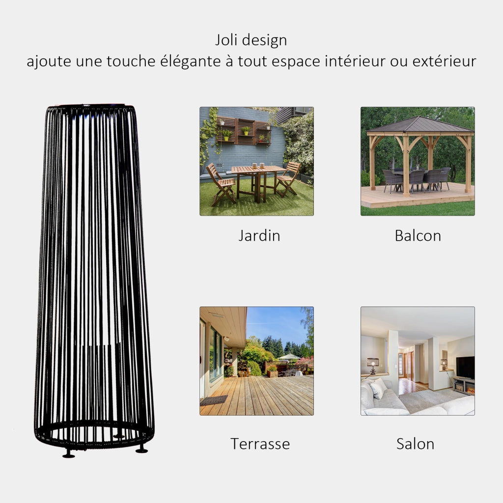 Lampada da giardino ¨C Minimal ¨C nero, resina, ? 21,5 x 61 cm
