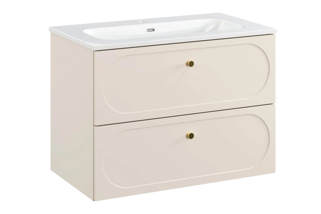 Set mobili bagno 80 cm con lavabo per mobile FLY Donna Sand 80 cm