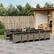 Set da pranzo da giardino da 13 pz con Cuscini in Polyrattan Grigio 3277716