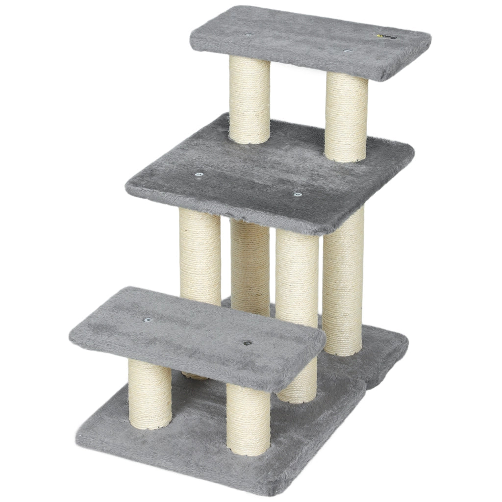 Scala per Cani 3 Gradini 54cm ¨C Xylo ¨C Con Tiragraffi in Sisal e Palla Gioco