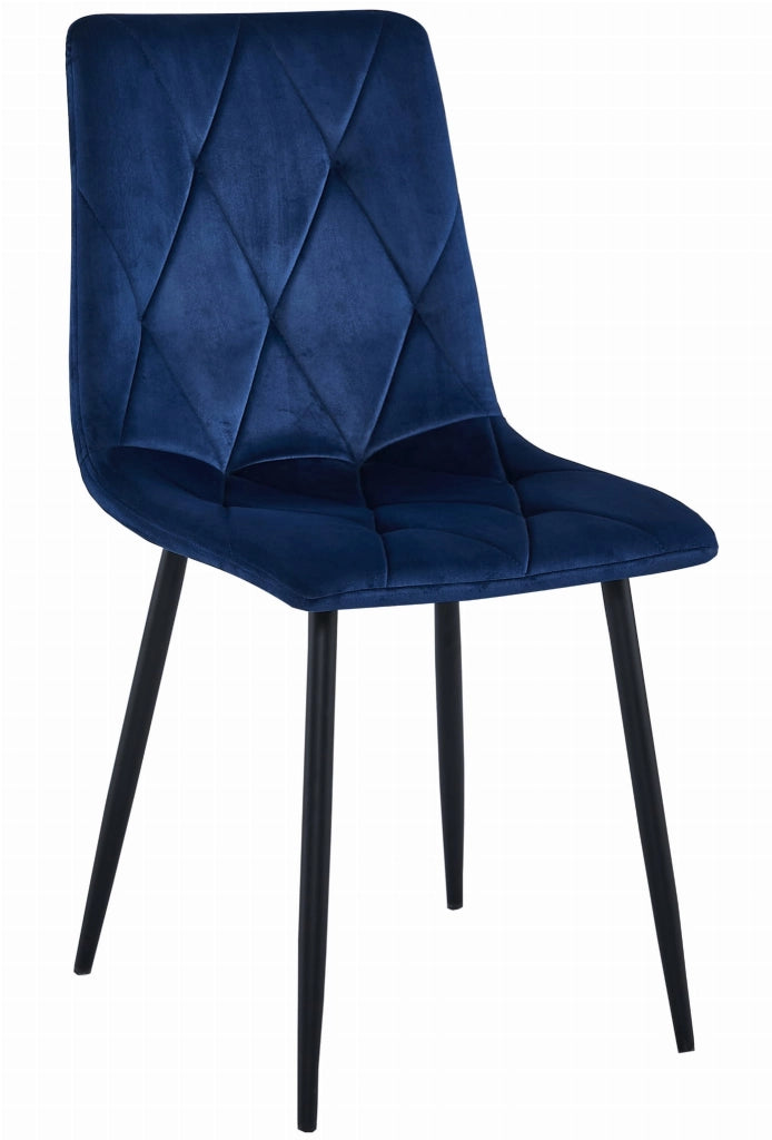 Sedia Valora TYRA in velluto nero e metallo x4