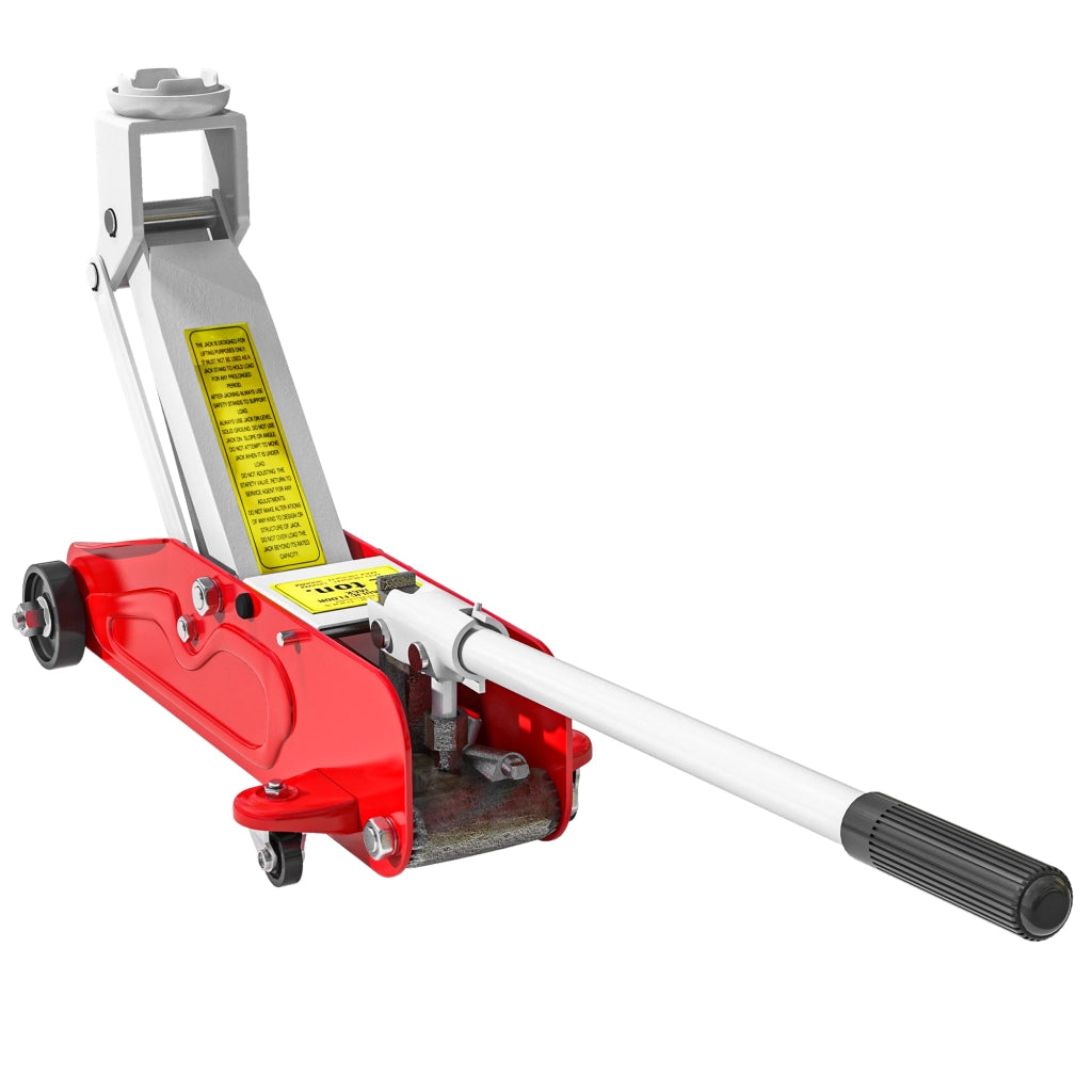 Cricco Idraulico 2 Tonnellate ¨C Minimal ¨C Rosso e Giallo, Altezza Regolabile 12-30 cm