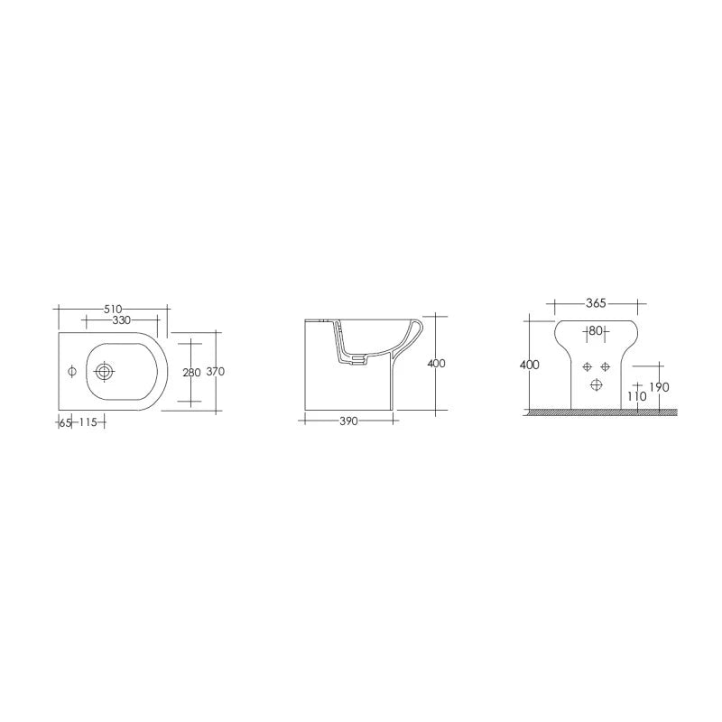 Bidet filo muro - serie touring